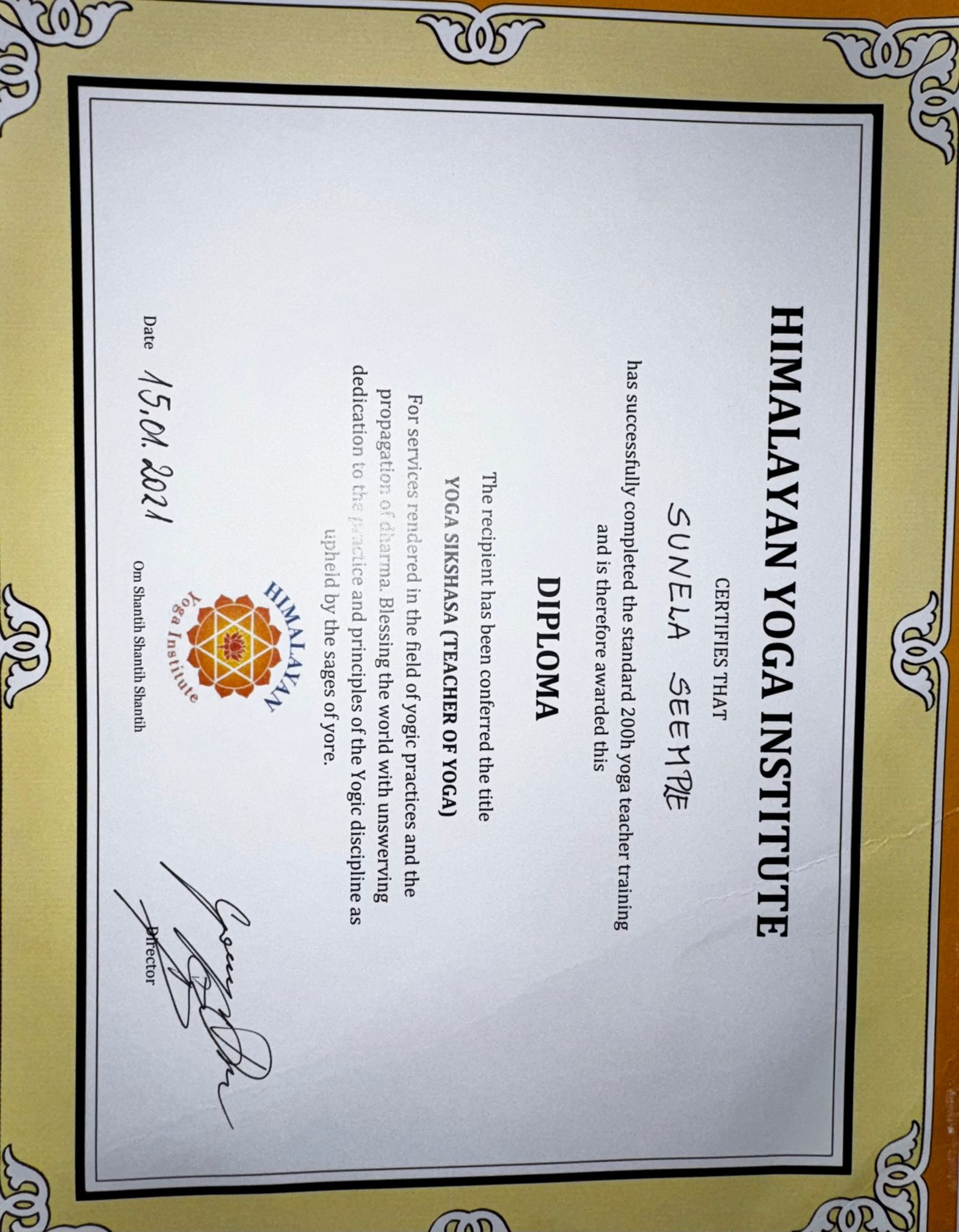 Himalayan Yoga Institute – 200h Yoga Teacher Training Diploma